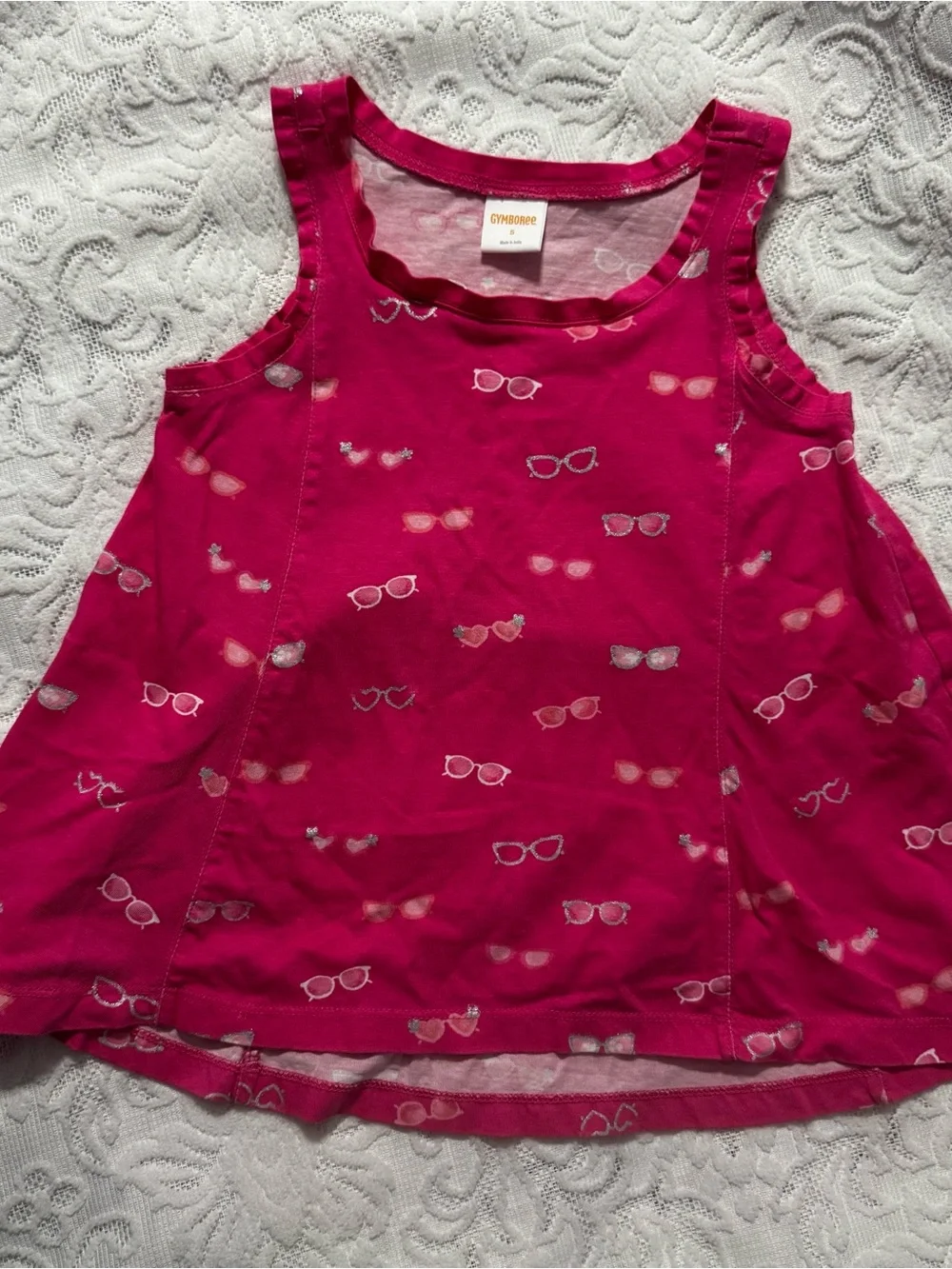Gymboree Hot Pink Tank Top with Sunglasses Motif